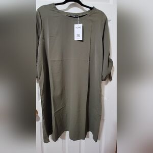 Olive Green Long Sleeve Dress